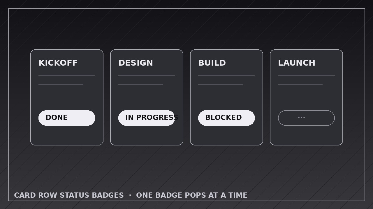 Card Row Status Badges preview