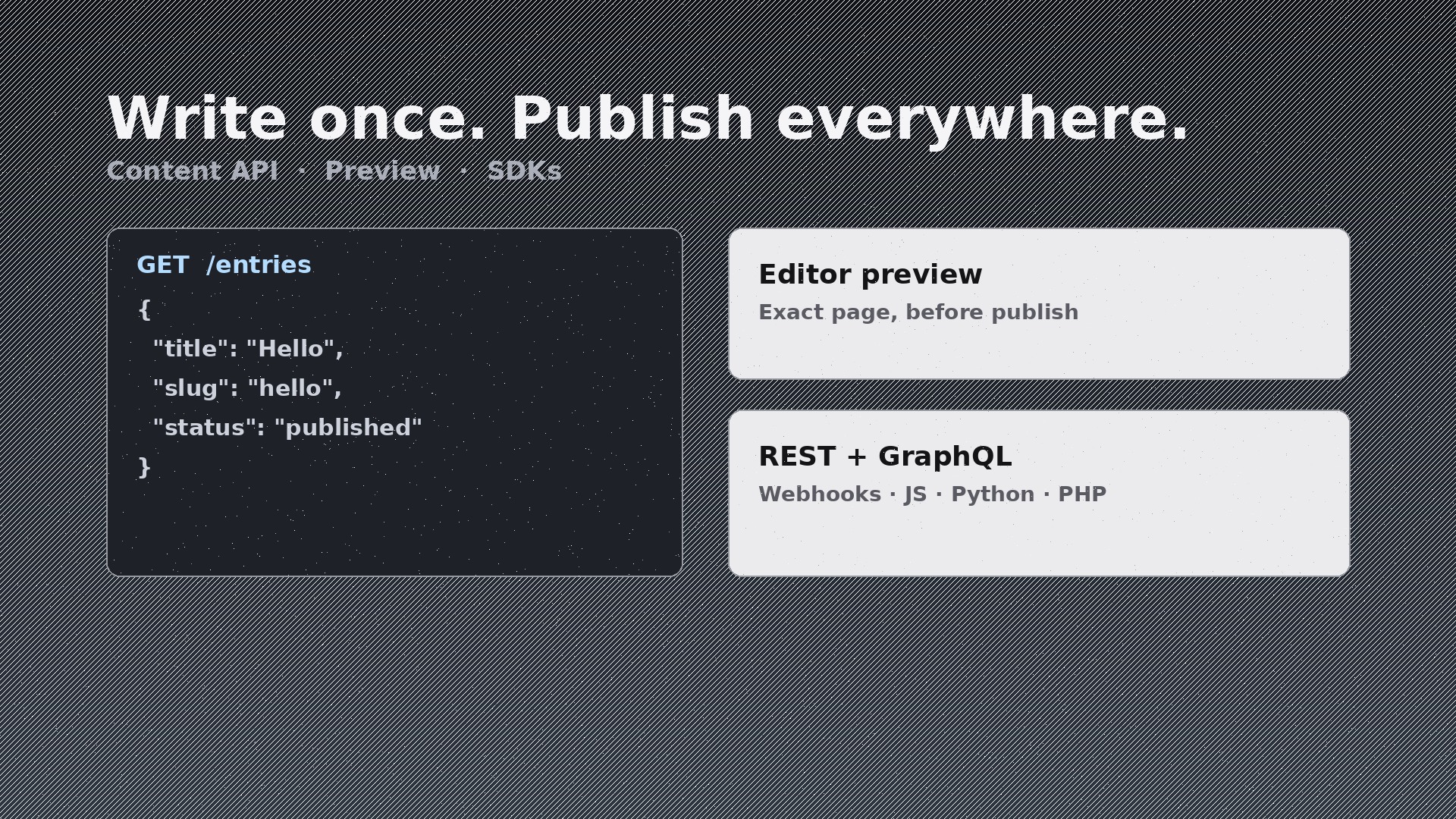 Headless CMS Landing preview