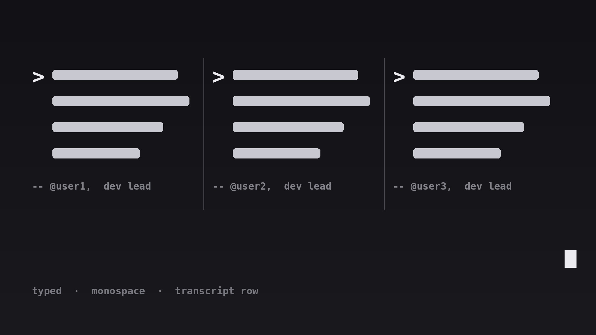 Typed Testimonial Row preview