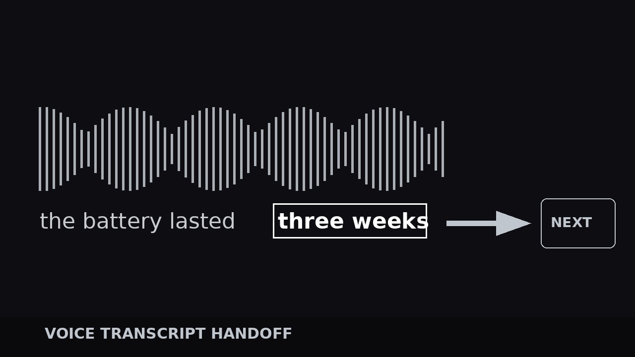Voice Transcript Handoff preview